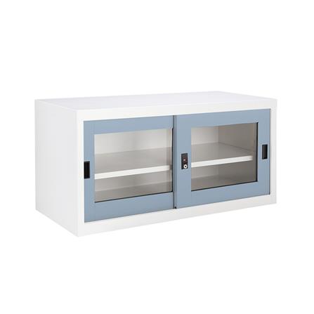 ตู้เหล็กบานเลื่อนกระจก KIOSK USB-2 L/GR สีเทาอ่อน_0