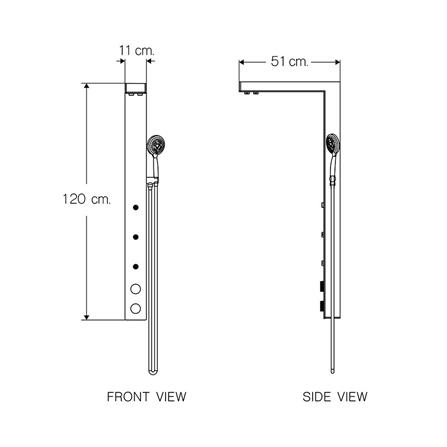 ชุดผนังอาบน้ำ I-SPA I-GEN-S-B02 สีดำ_3
