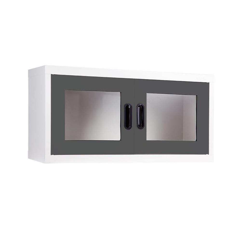 ตู้เหล็กบานเปิดกระจก KIOSK MAX-012 สีเทา