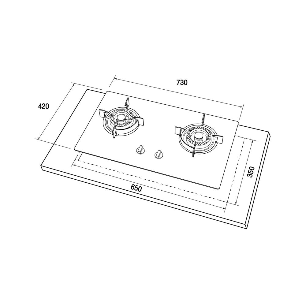 เตาฝังแก๊ส MESTER MV3732 73 ซม.
