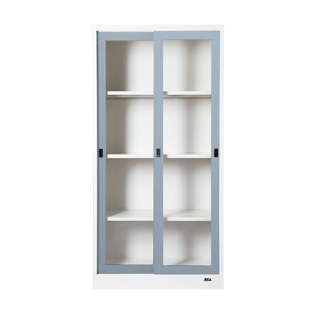 ตู้เหล็กสูงบานเลื่อนกระจก KOL KGD-17 L/GR สีเทาอ่อน_0