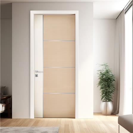 ประตูภายใน WPC ปิดผิว PVC ECO-DOOR WP4 80X200 ซม. สีครีม ทูโทน ไม่เจาะลูกบิด_2