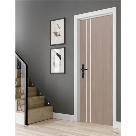 ประตูภายใน UPVC ECO-DOOR UC2-2L 80X200 ซม. สีน้ำตาล ไม่เจาะลูกบิด_2