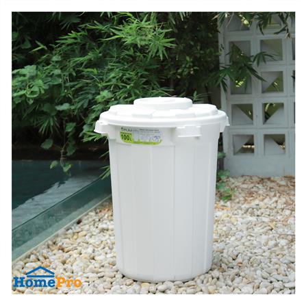 ถังน้ำกลมพร้อมฝาล็อค PLIM 100 ลิตร สีขาว_3