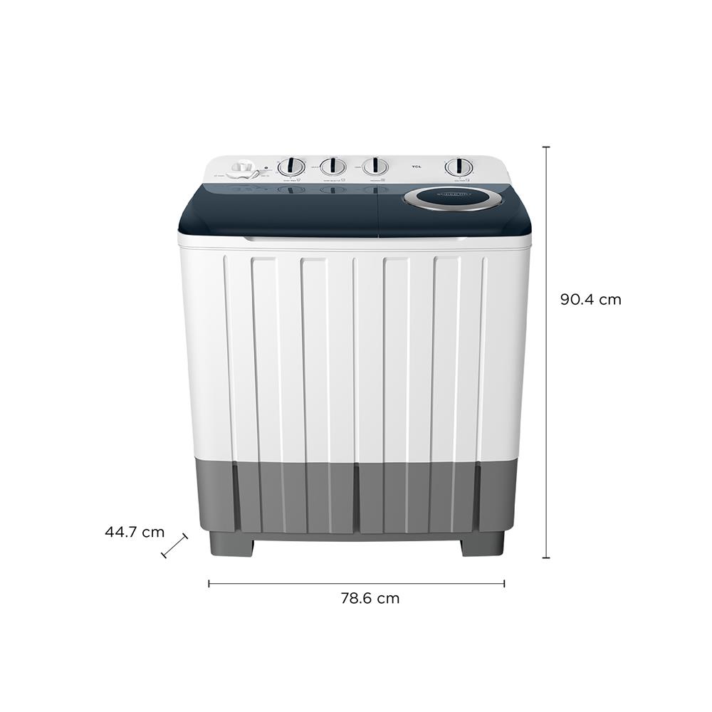 เครื่องซักผ้า 2 ถัง TCL WT089FTTG 8 กก. สีขาวเทา