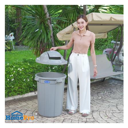 ถังขยะกลม ฝาสวิง ACCO 110 ลิตร สีเทา_5