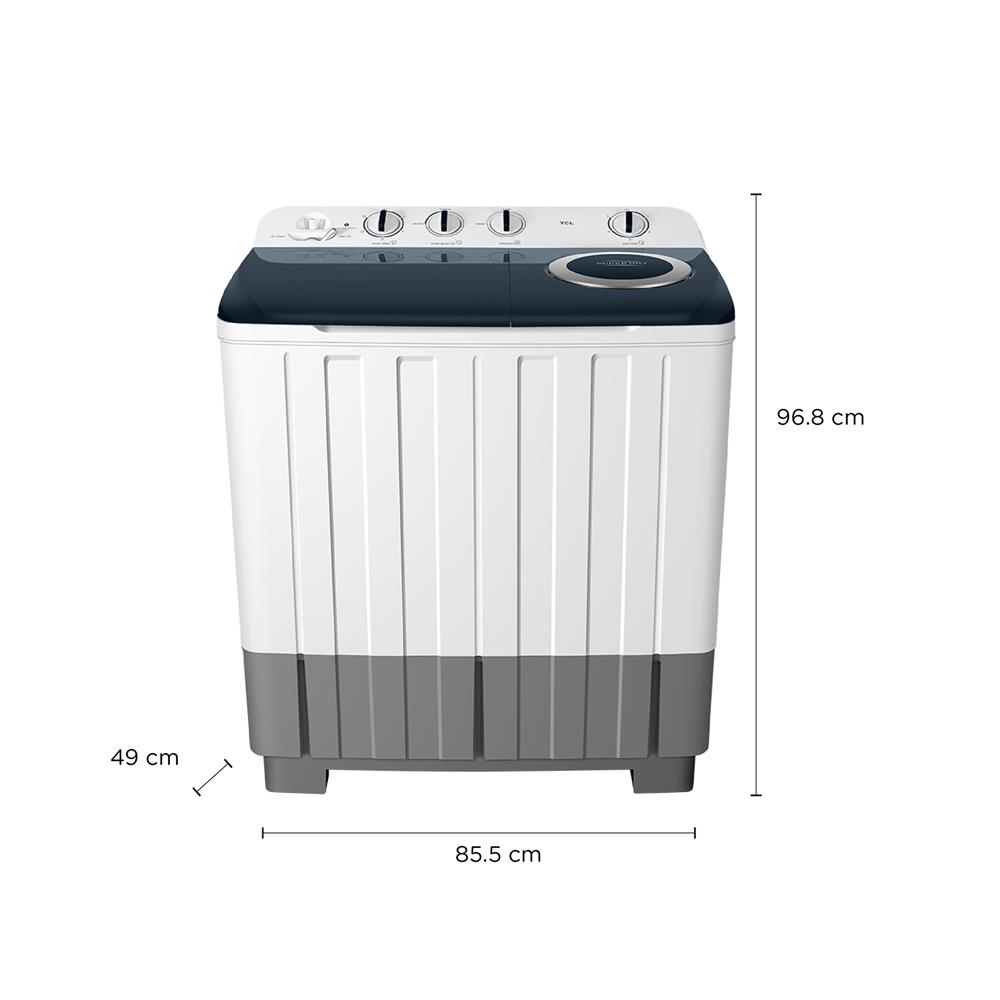 เครื่องซักผ้า 2 ถัง TCL WT109FTTG 10 กก. สีขาวเทา