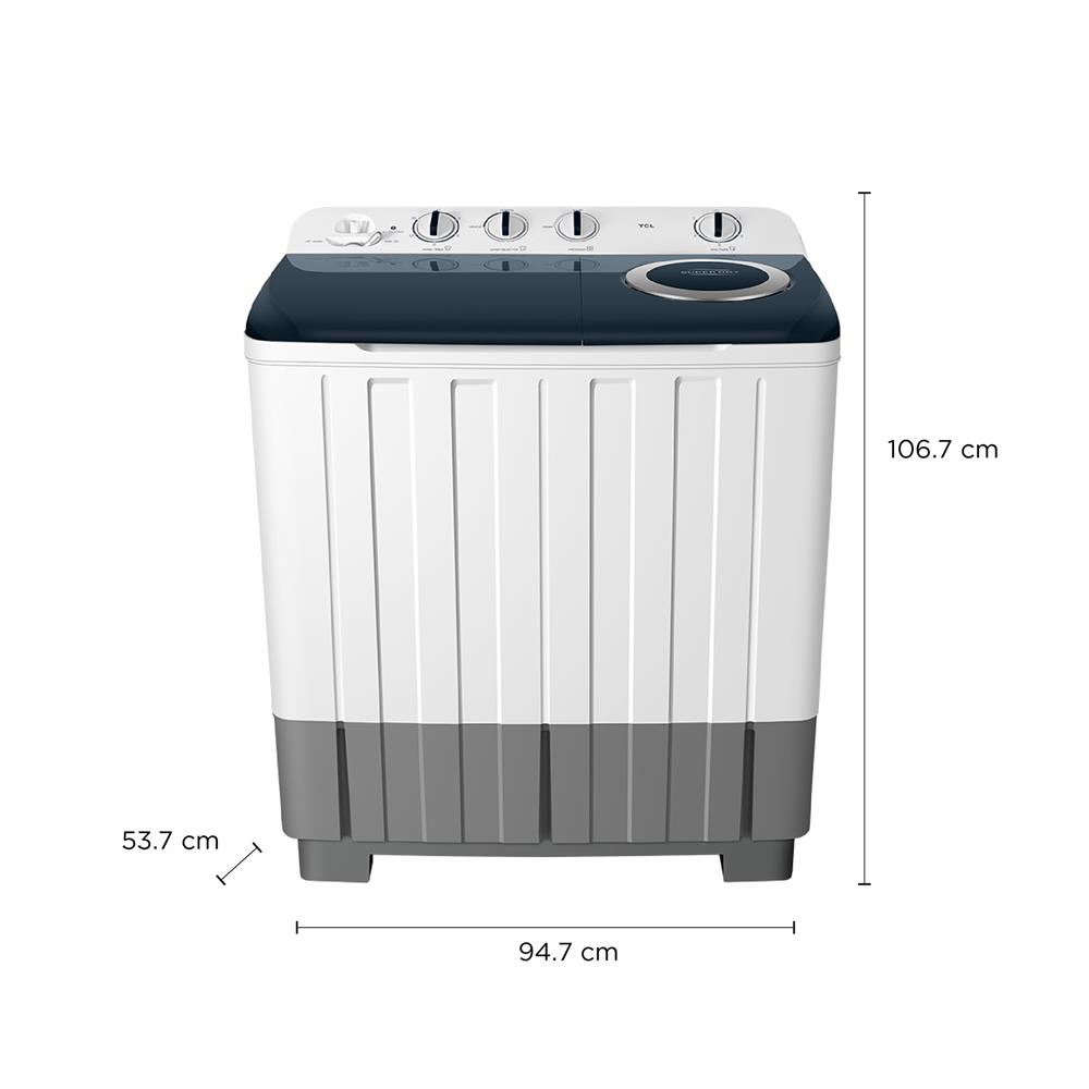 เครื่องซักผ้า 2 ถัง TCL WT149FTTG 14 กก. สีขาวเทา