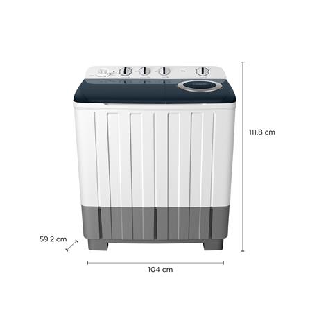 เครื่องซักผ้า 2 ถัง TCL WT201FTTW 20 กก. สีขาวเทา_6