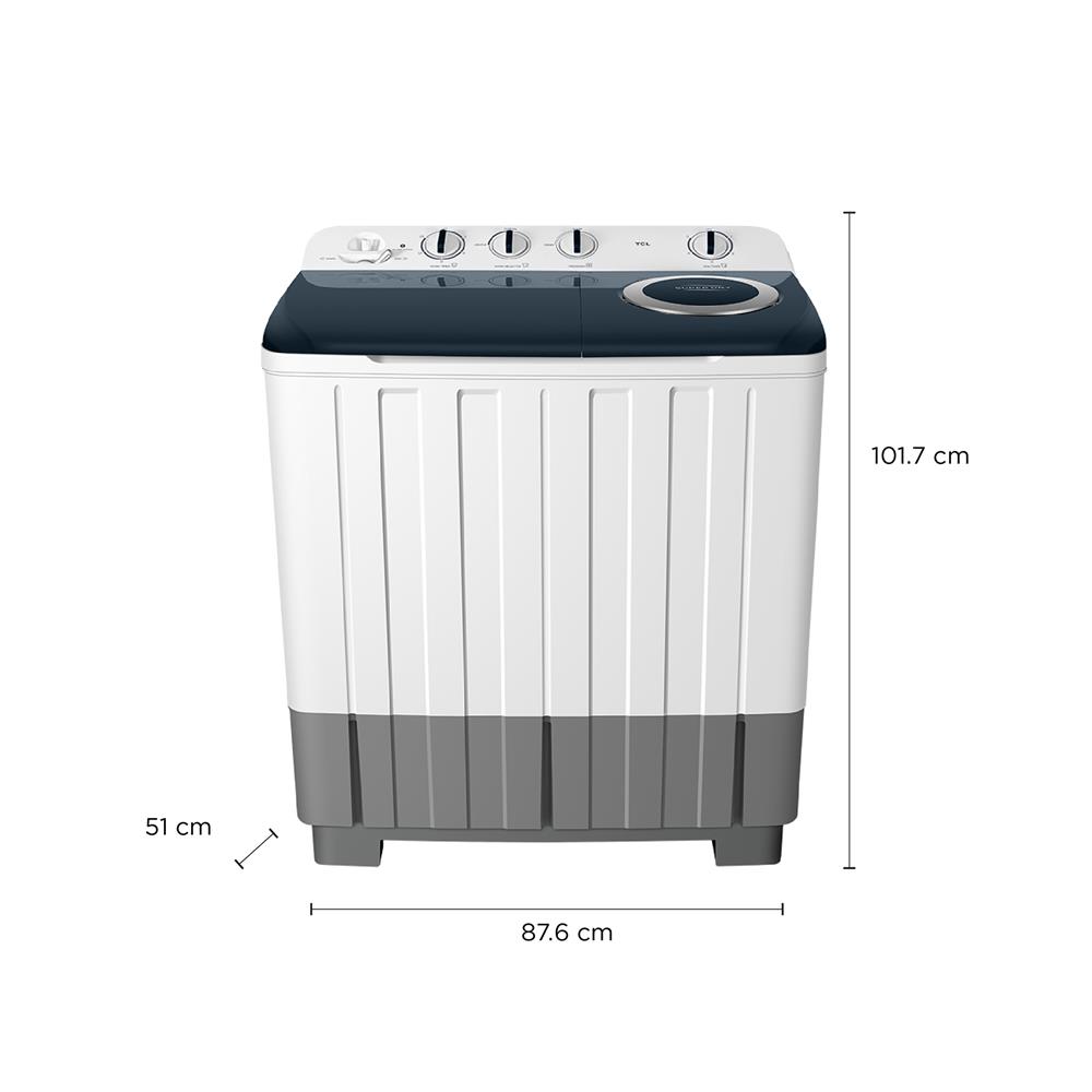 เครื่องซักผ้า 2 ถัง TCL WT129FTTG 12 กก. สีขาวเทา