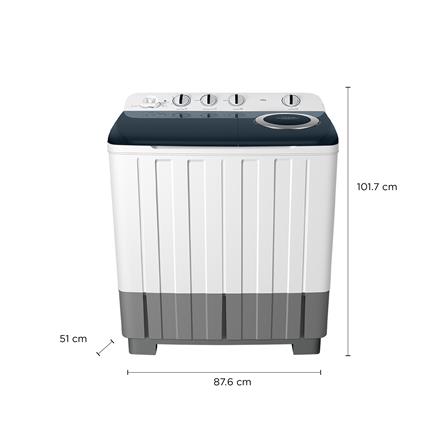 เครื่องซักผ้า 2 ถัง TCL WT129FTTG 12 กก. สีขาวเทา_6