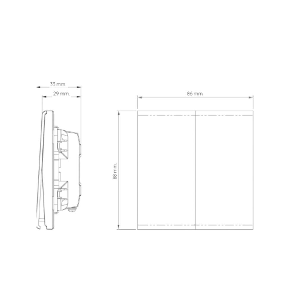 ชุดสวิตซ์ 1 ทาง 2 ช่อง SAHN D021-BL สีดำ