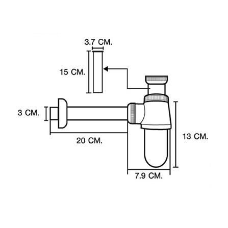 ชุดท่อน้ำทิ้งอ่างล้างหน้ากระปุก MOYA 20 ซม. สีขาว_2