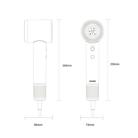 ไดร์เป่าผม BOMIDI HD02 SILVER 1600 วัตต์ สีเทา_11