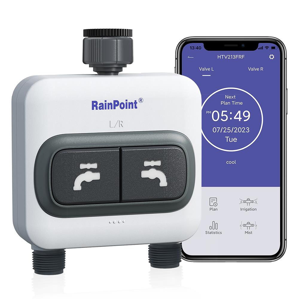 เครื่องตั้งเวลารดน้ำอัจฉริยะ 2 โซน พร้อม WIFI RAINPOINT