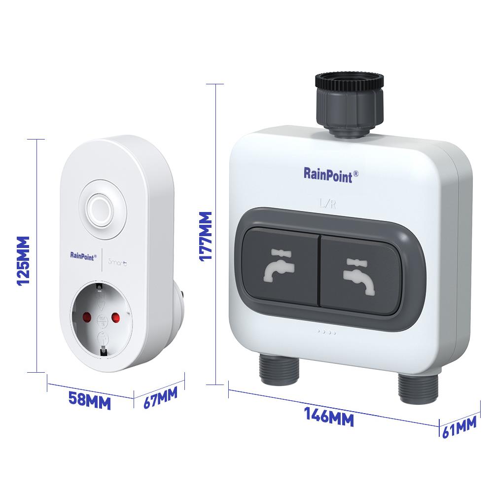 เครื่องตั้งเวลารดน้ำอัจฉริยะ 2 โซน พร้อม WIFI RAINPOINT