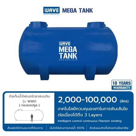 ถังเก็บน้ำไฟเบอร์กลาส WAVE MEKA TANK WWO2010-10000 ลิตร สีน้ำเงิน_2