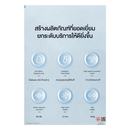 ไดร์เป่าผม BOMIDI HD02 PEARL 1600 วัตต์ สีขาว_3