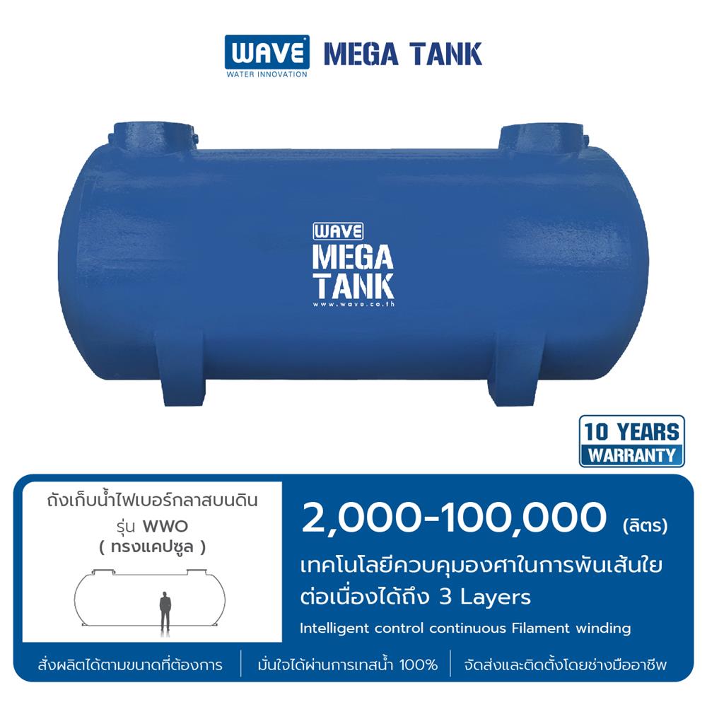 ถังเก็บน้ำไฟเบอร์กลาส WAVE MEKA TANK WWO2020-20000 ลิตร สีน้ำเงิน