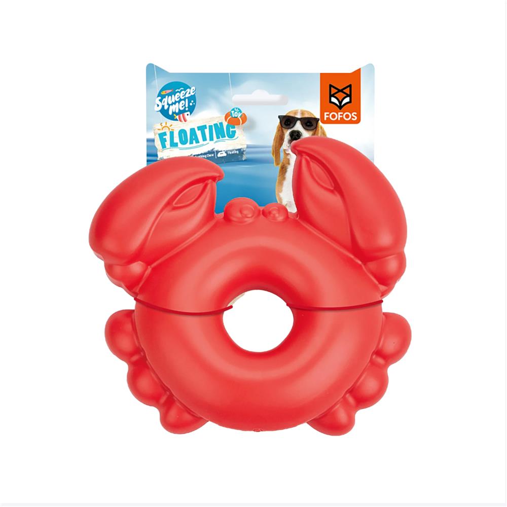 ของเล่นสุนัข FOFOS OCEAN CHEWING SQUEAKY CRAB สีแดง