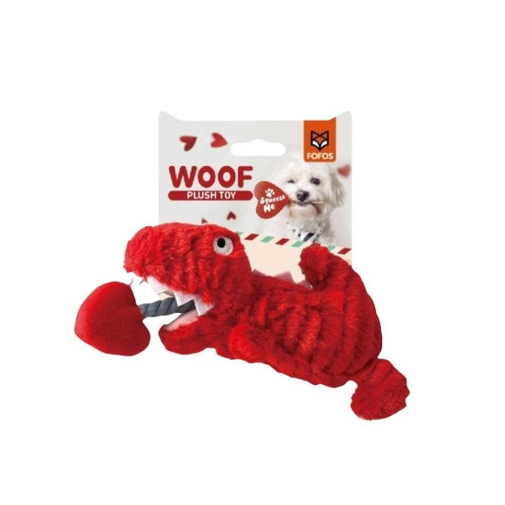 ของเล่นสุนัข FOFOS LOVE DINOSAUR สีแดง