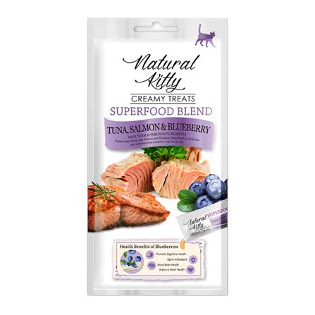 ขนมแมวเลีย NATURAL KITTY TUNA SALMON AND BLUEBERRY 12 ก. X 4 ซอง_0