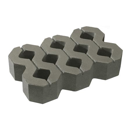 บล็อกสนามหญ้า หน้าเรียบ DURAONE 25X40X8 ซม. สีเทา_0