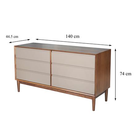 ตู้ลิ้นชัก 6 ลิ้นชัก FURDINI BRISTOL BR-155 สีวอลนัท/น้ำตาล_8