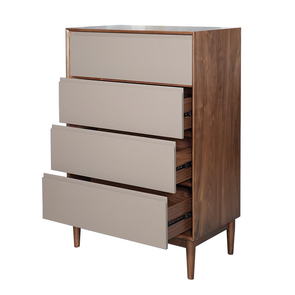 ตู้ลิ้นชัก 4 ลิ้นชัก FURDINI BRISTOL BR-155 สีวอลนัท/น้ำตาล