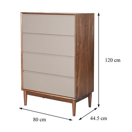 ตู้ลิ้นชัก 4 ลิ้นชัก FURDINI BRISTOL BR-155 สีวอลนัท/น้ำตาล_9