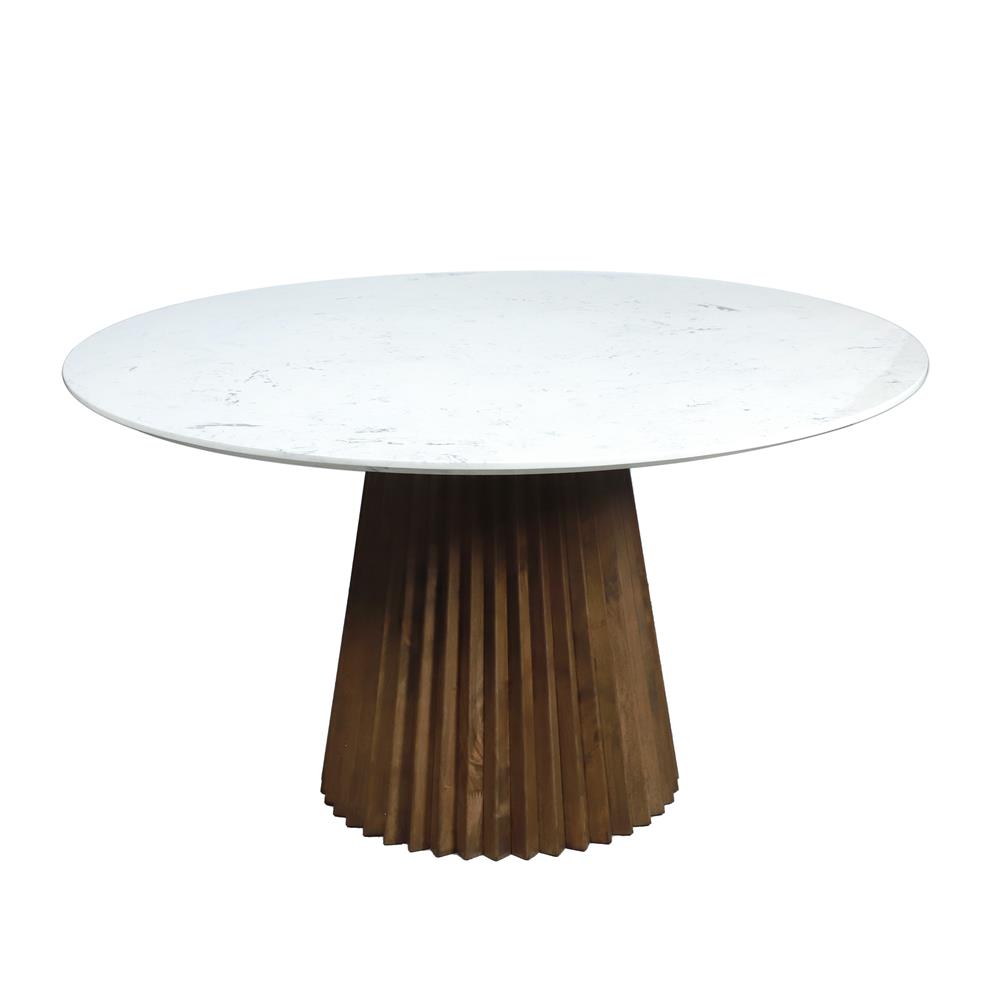 โต๊ะอาหาร BENETTA SIENA สีหินอ่อนขาว/วอลนัท