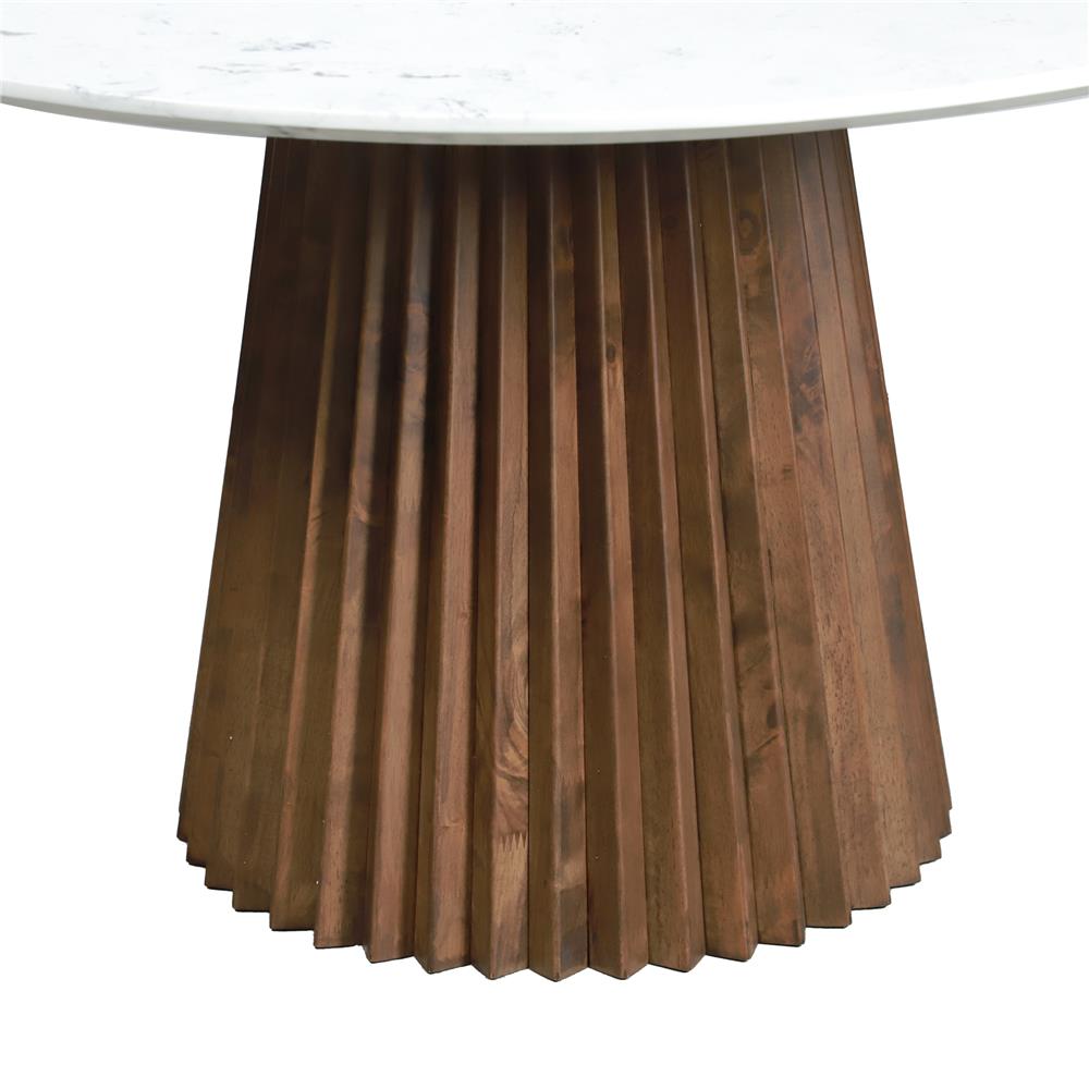 โต๊ะอาหาร BENETTA SIENA สีหินอ่อนขาว/วอลนัท