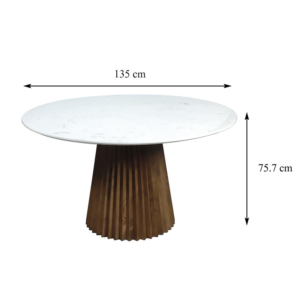 โต๊ะอาหาร BENETTA SIENA สีหินอ่อนขาว/วอลนัท