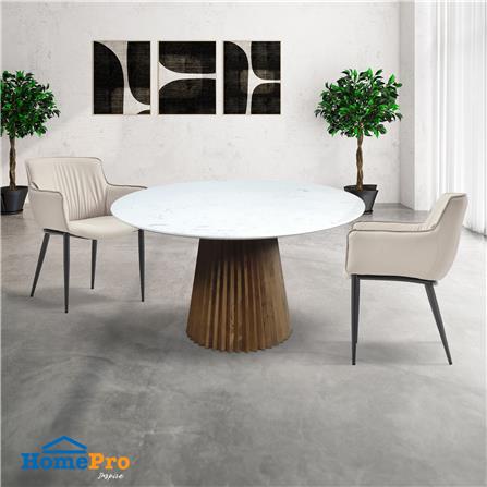 โต๊ะอาหาร BENETTA SIENA สีหินอ่อนขาว/วอลนัท_3
