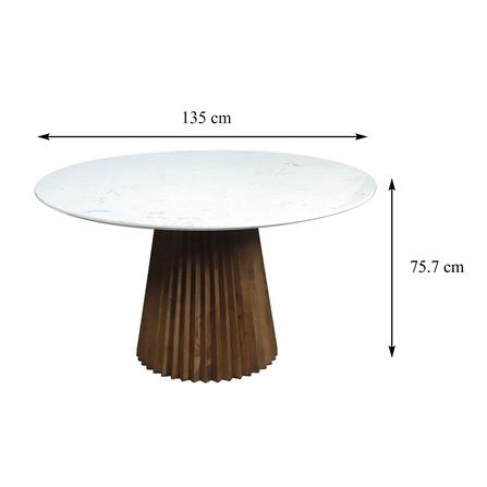 โต๊ะอาหาร BENETTA SIENA สีหินอ่อนขาว/วอลนัท_5