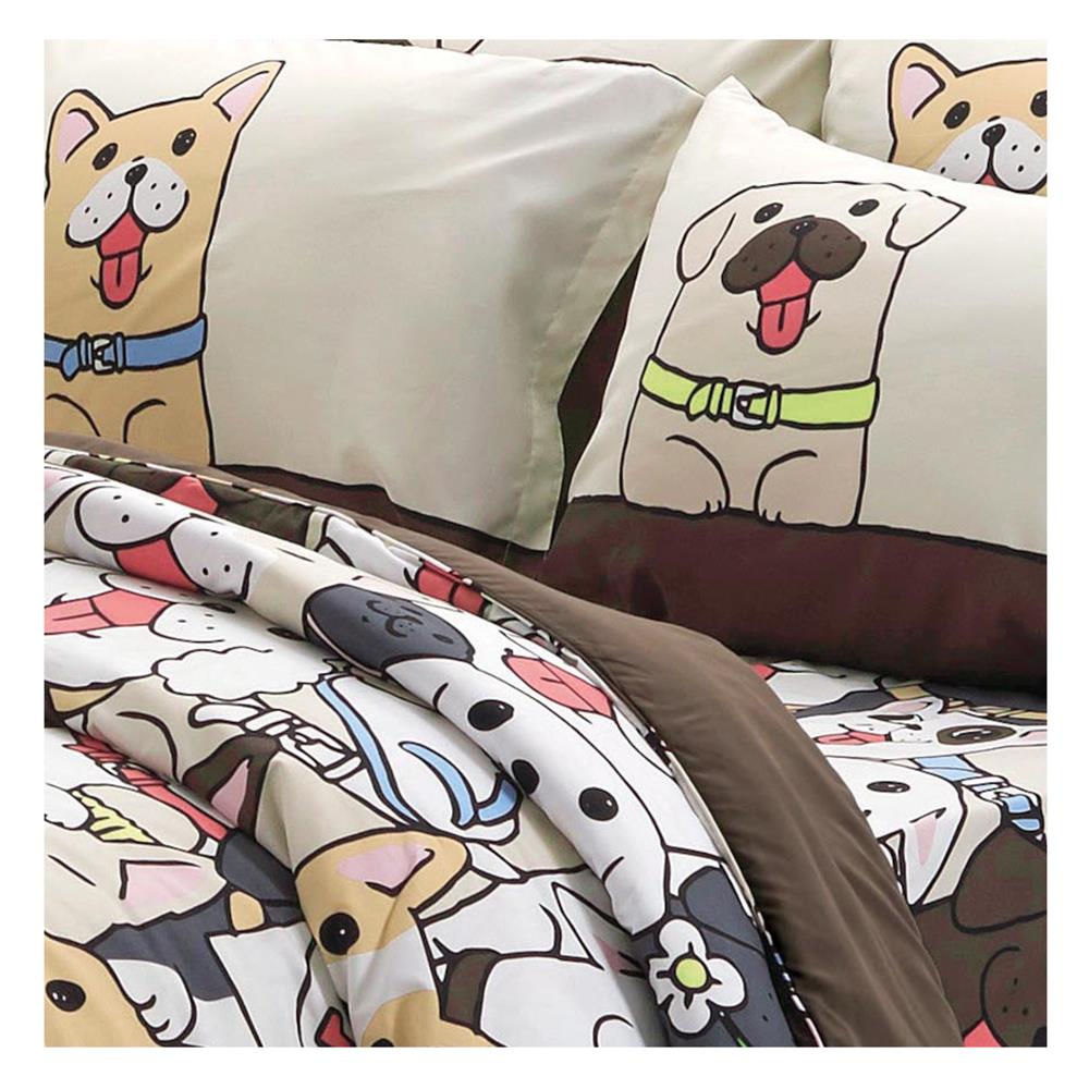 ชุดผ้าปูที่นอน 6 ฟุต 5 ชิ้น TULIP หมาจ๋า 60012-DLC042