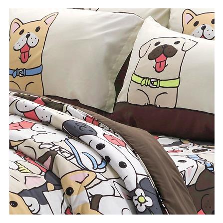 ชุดผ้าปูที่นอน 6 ฟุต 5 ชิ้น TULIP หมาจ๋า 60012-DLC042_1