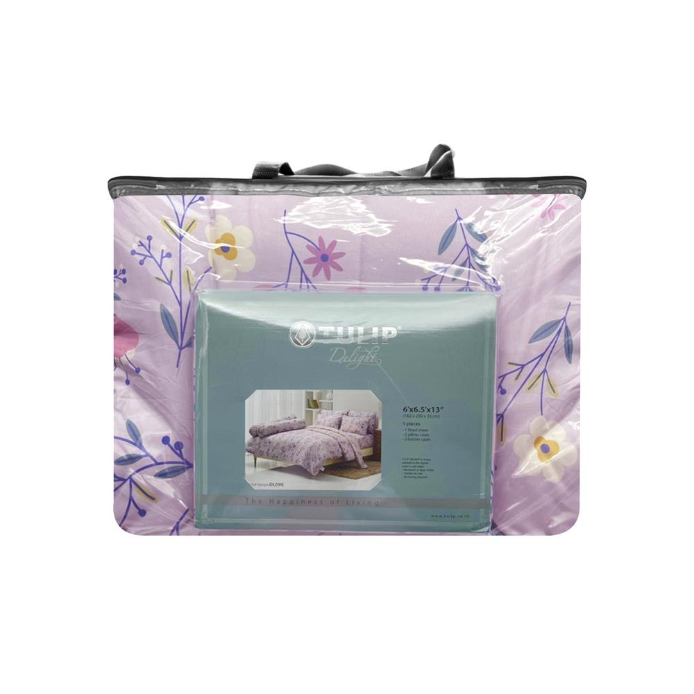 ชุดผ้าปูที่นอน 6 ฟุต 6 ชิ้น TULIP DELIGHT 60204-DL090