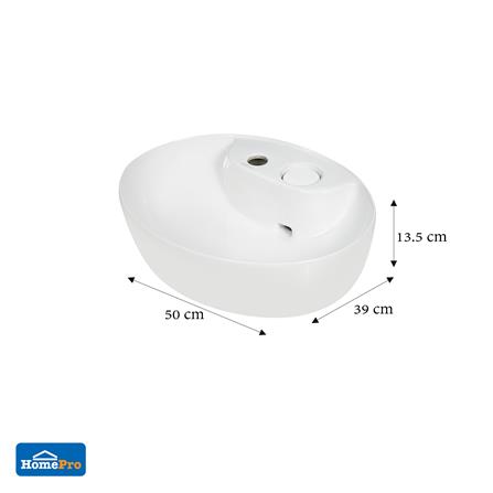 อ่างล้างหน้าวางบนเคาน์เตอร์ MOYA LX-5667 สีขาว_4