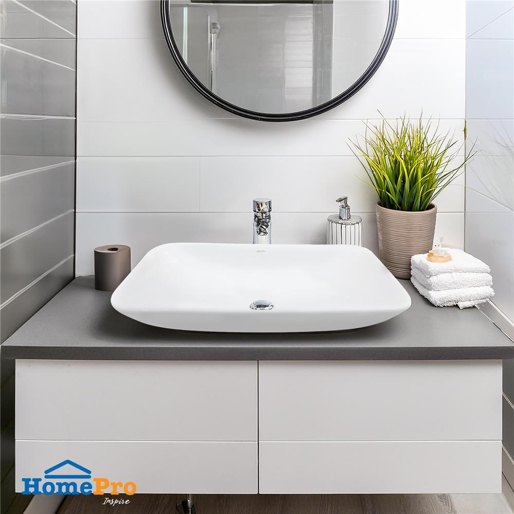 อ่างล้างหน้าวางบนเคาน์เตอร์ MOYA 236 สีขาว