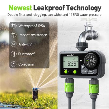 เครื่องตั้งเวลารดน้ำดิจิทัลหลายโปรแกรม RAINPOINT 2-ZONE_2