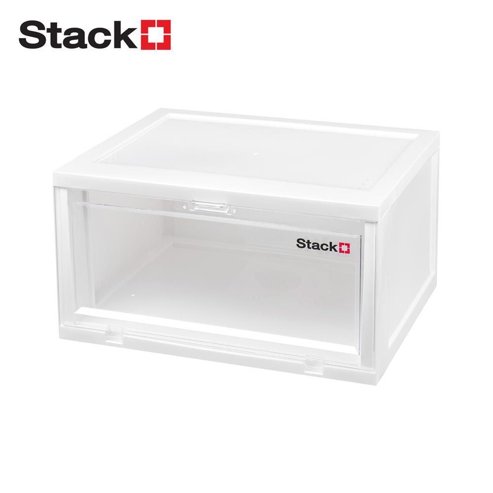 กล่องรองเท้า STACKO TOWER 35x28x19 ซม. สีขาว/ใส_0