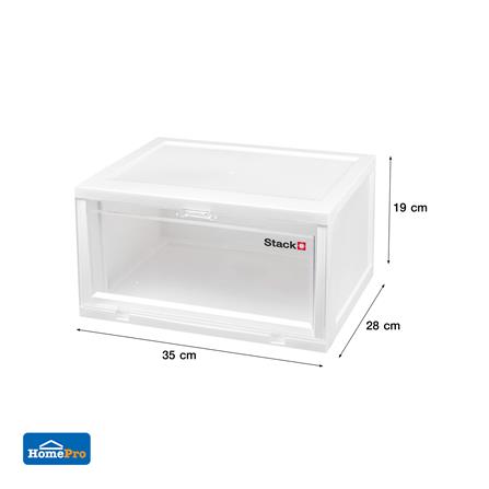 กล่องรองเท้า STACKO TOWER 35x28x19 ซม. สีขาว/ใส_7