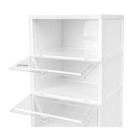 กล่องรองเท้า 5 ช่อง STACKO TOWER 35x28x88 ซม. สีขาว/ใส_3