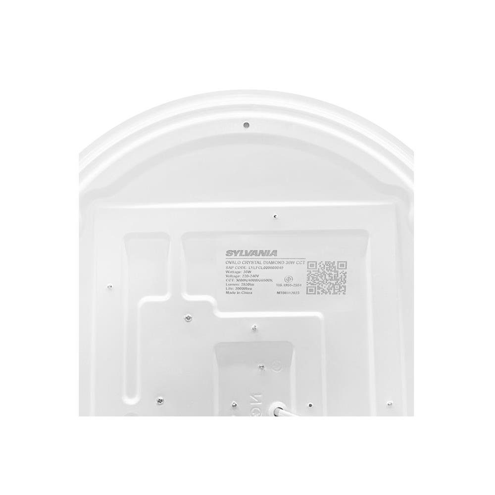 ไฟเพดาน LED OVALO CRYSTAL DIAMOND 15.55 นิ้ว 36 วัตต์ DAYLIGHT/COOL WHITE/WARM WHITE  สีขาว