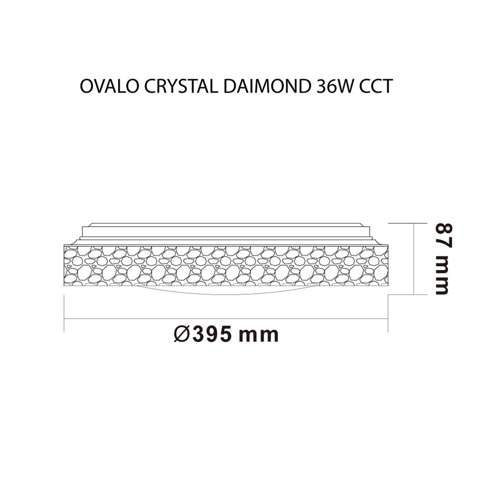 ไฟเพดาน LED OVALO CRYSTAL DIAMOND 15.55 นิ้ว 36 วัตต์ DAYLIGHT/COOL WHITE/WARM WHITE  สีขาว