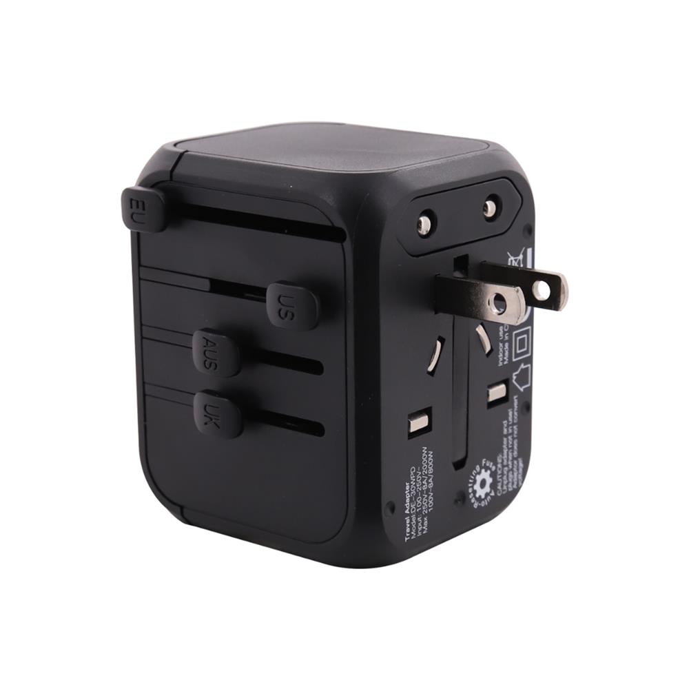 ปลั๊กแปลง 4 IN 1 UNIVERSAL 2 USB 1 TYPE C TOSHINIO DE-30WPD สีดำ