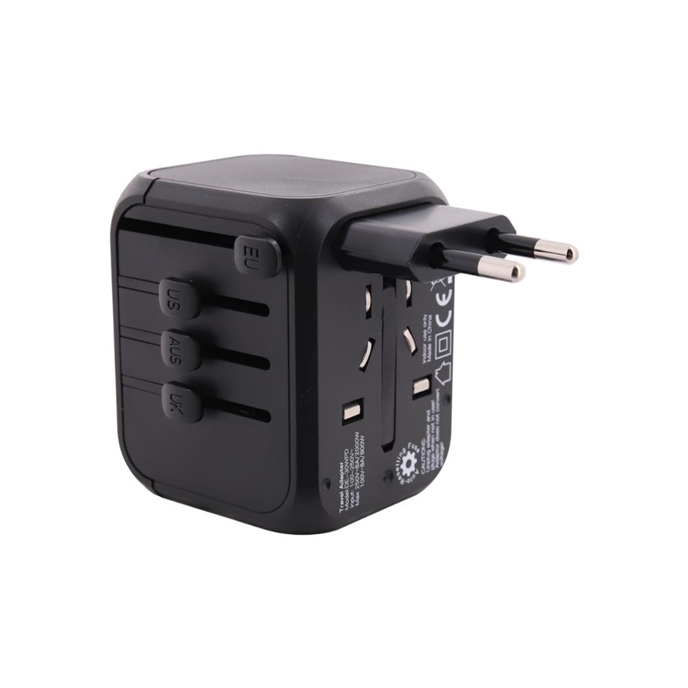 ปลั๊กแปลง 4 IN 1 UNIVERSAL 2 USB 1 TYPE C TOSHINIO DE-30WPD สีดำ