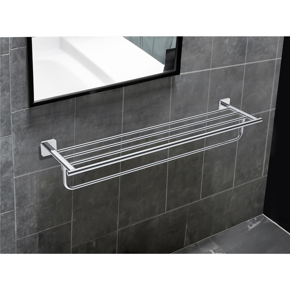 ชั้นวางพร้อมราวแขวนผ้า KARAT FAUCET KB-08-912-50 สีโครม