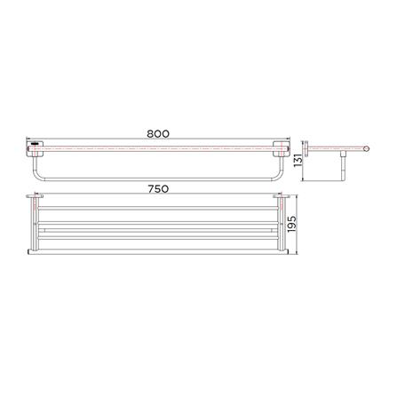 ชั้นวางพร้อมราวแขวนผ้า KARAT FAUCET KB-08-912-50 สีโครม_2